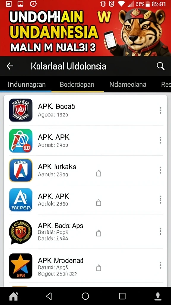Menu permainan yang mudah dijelajahi oleh pengguna.