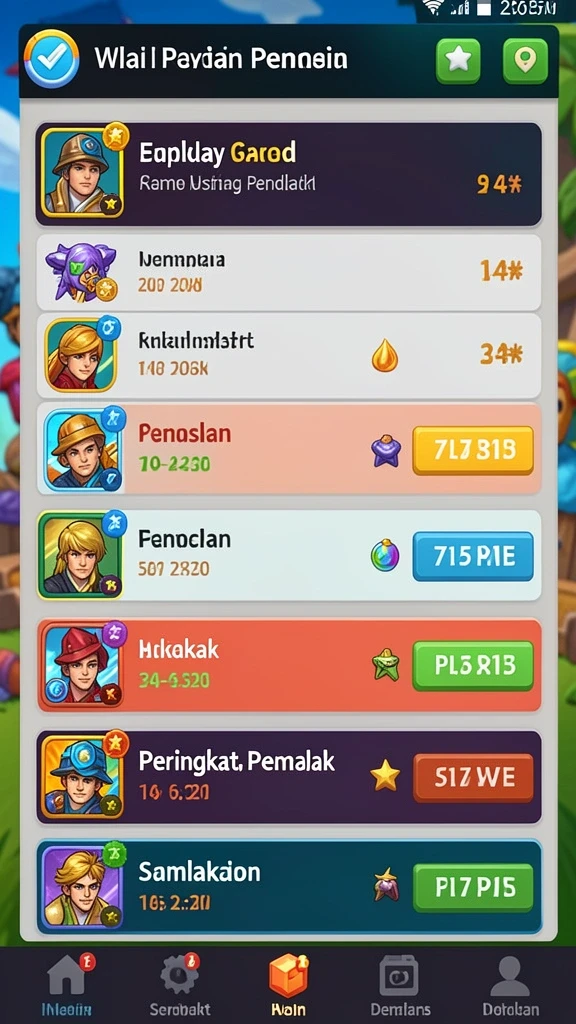 Tampilan awal game yang menarik dan penuh warna.