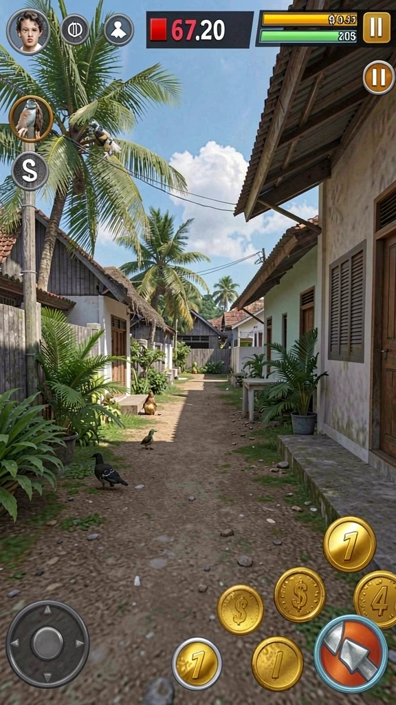 Tampilan awal permainan yang menarik dan penuh warna.