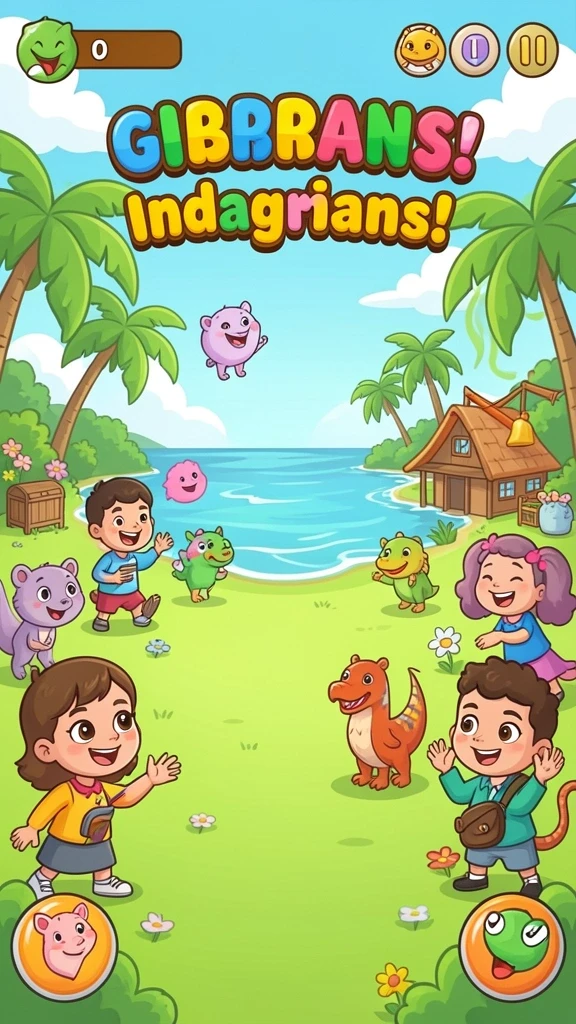 Tampilan awal game yang menarik dan interaktif.